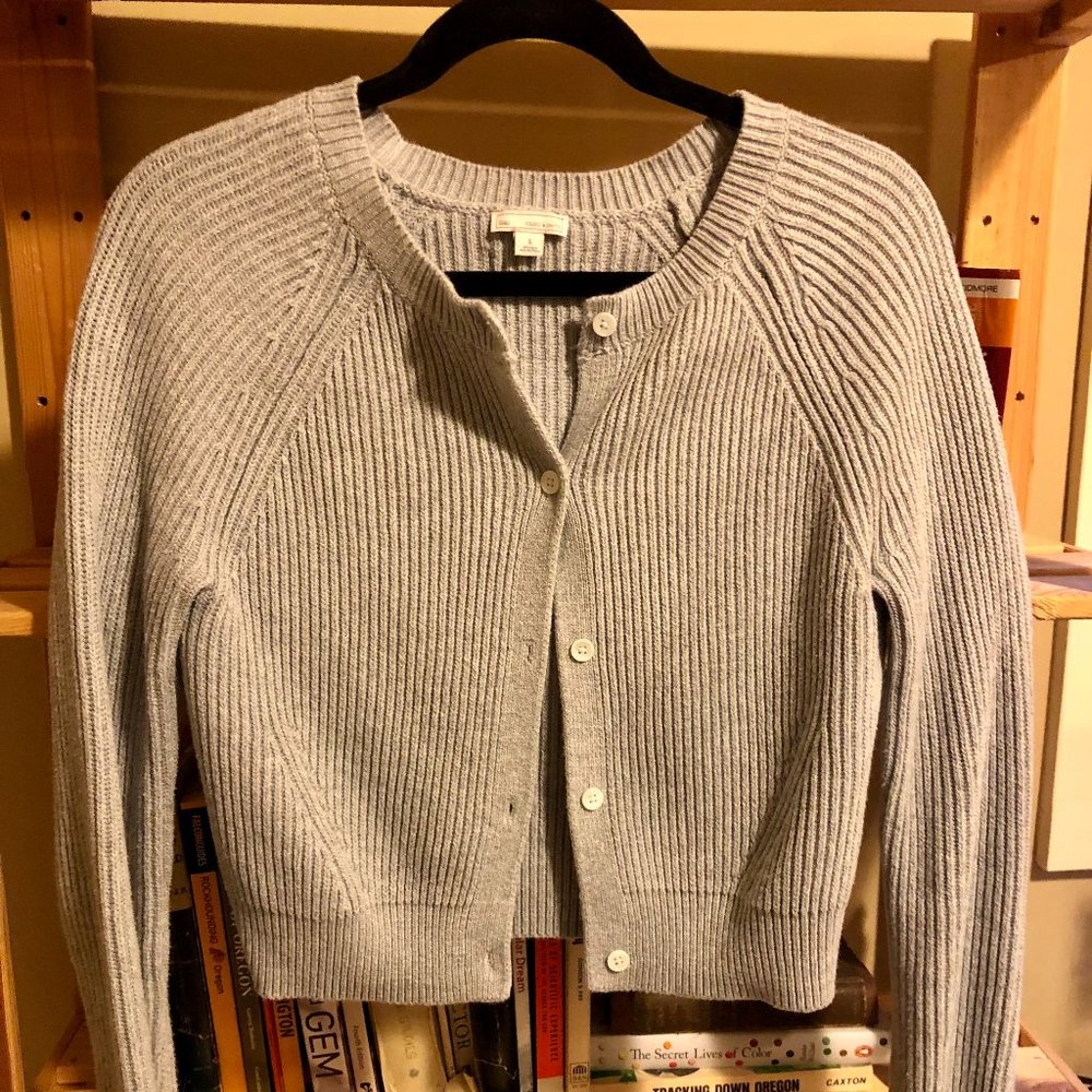 GAP Heather Grey Ribbed Cardigan
